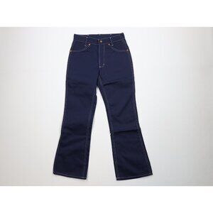 Deadstock Vintage 70s Streetwear Boys 14 Flared Wide Leg Denim Jeans Indigo USA